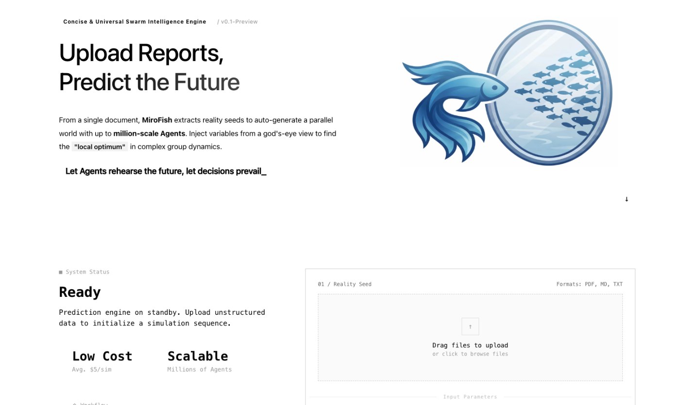 MiroFish Demo in MiroFish - seed material upload screen